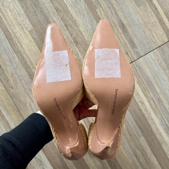 Steve Madden ELEGANT natural raffia pointed toe stiletto pump heels, women’s 6 - Picture 8 of 8
